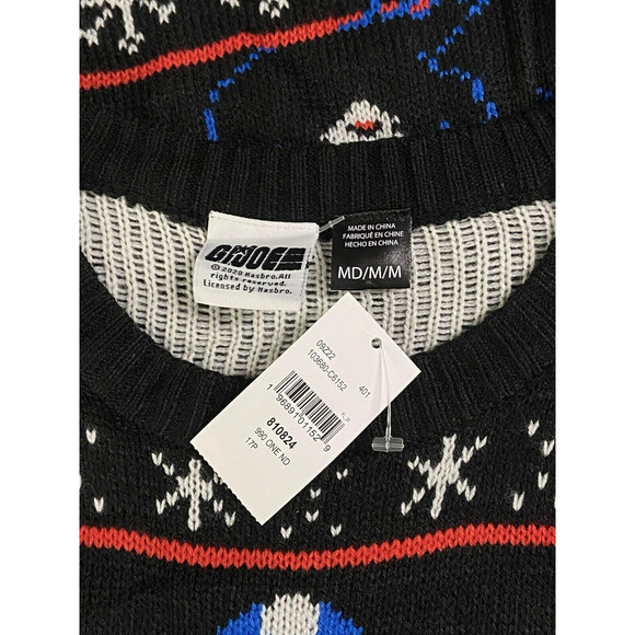 GI Joe Men's Medium Ugly Christmas Sweater Black Cobra Enemy Fair Isle NWT - Picture 3 of 6